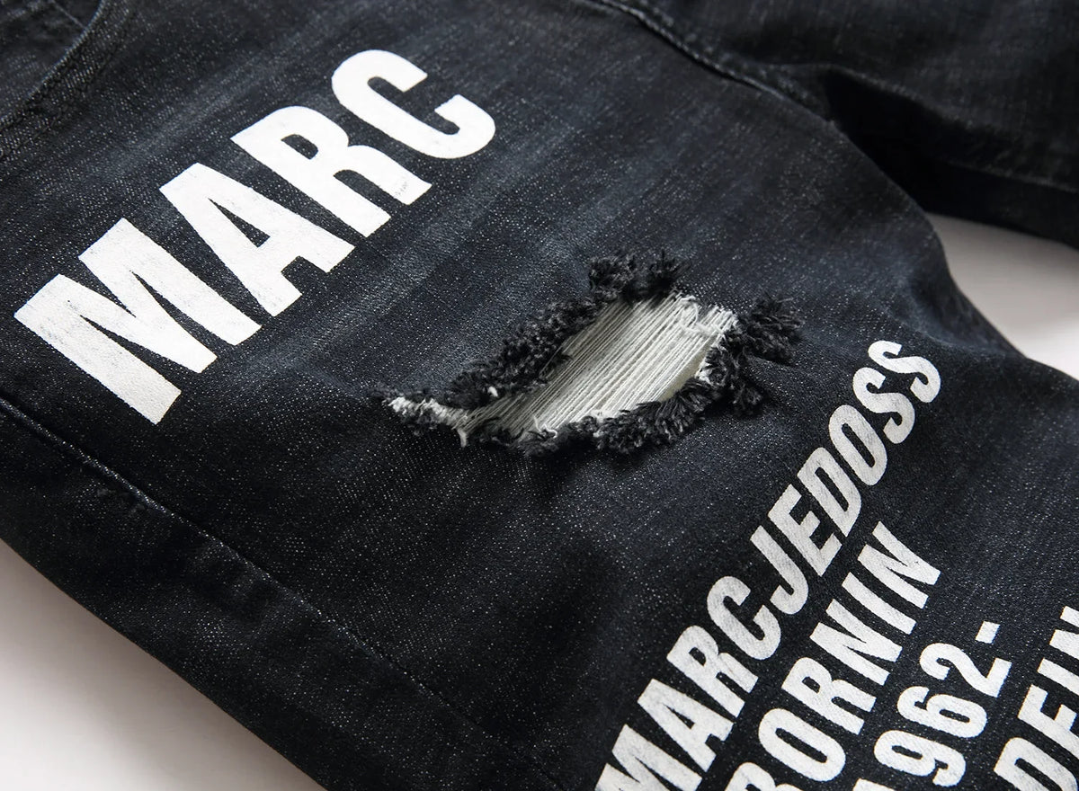 Men Summer White Ripped Denim Shorts Male Holes Short Jeans New Fashion Streetwear Stretch Jeans Shorts Pants Srtaight Fit Jeans