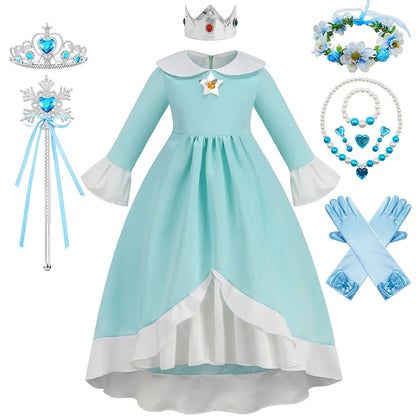 Daisy Girls Princess Dress Cartoon Movie Cosplay Costume Summer Kids Orange Party Outfits 2-10 Years Halloween Fancy Clothes