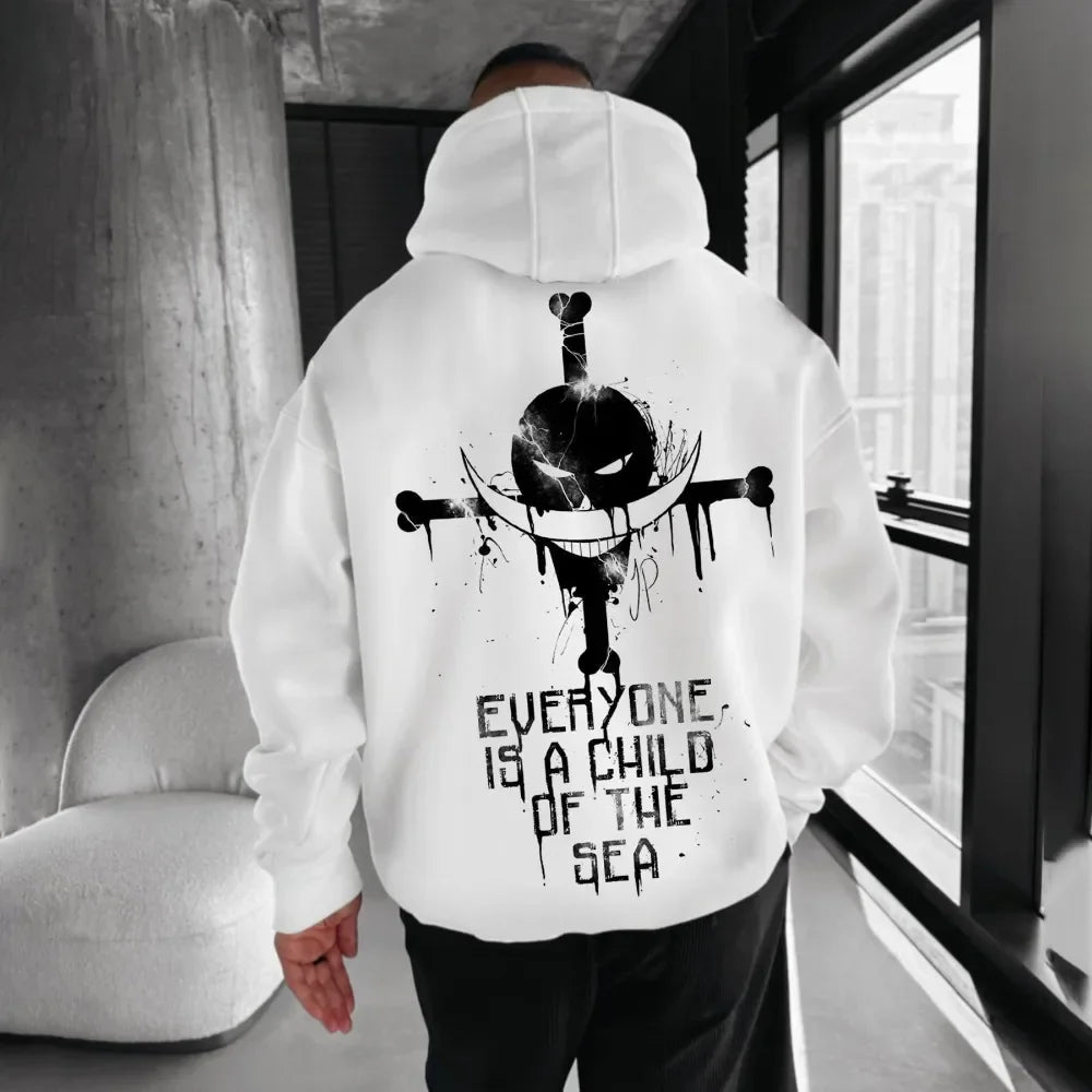 One Piece Men's Zipper Coat Hoodie Sweater Long-sleeved Jacket Edward Newgate Anime Spring And Autumn Niche Warm Top Winter