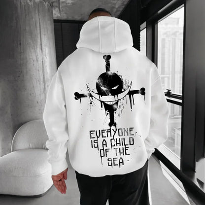 One Piece Men's Zipper Coat Hoodie Sweater Long-sleeved Jacket Edward Newgate Anime Spring And Autumn Niche Warm Top Winter