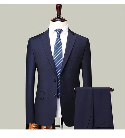 S-8XL Blazer New Men's Fashion Business Solid Color British Style Professional Work Groom Wedding Dress Best Man Blazer Jacket