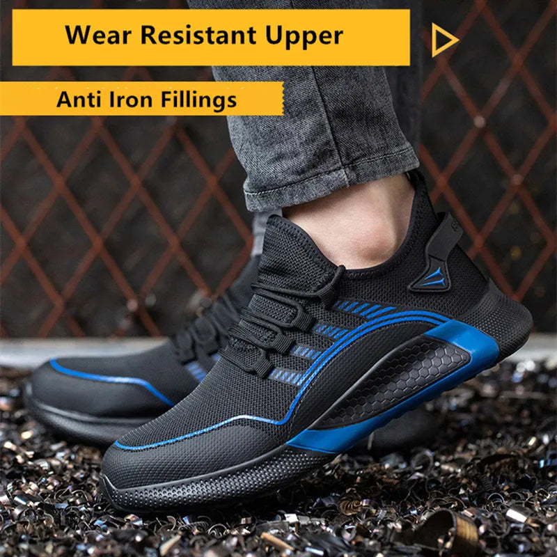 light safety shoes man 48 comfortable work shoes for men anti puncture work boots for construction steel toe safety man sneakers