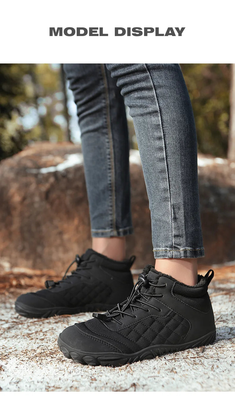 New Winter Booties Outdoor Waterproof Barefoot Boots For Men Ankle Boots Plush Warm Snow Shoes Non-slip Casual Sneakers Big Size