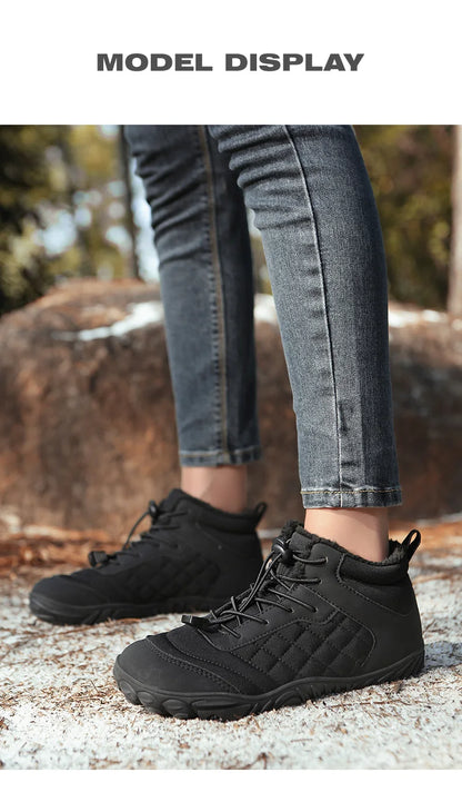 New Winter Booties Outdoor Waterproof Barefoot Boots For Men Ankle Boots Plush Warm Snow Shoes Non-slip Casual Sneakers Big Size