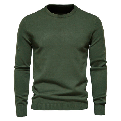 2021 New O-neck Pullover Men's Sweater Casual Solid Color Warm Sweater Men Winter Fashion Slim Mens Sweaters 11 Colors