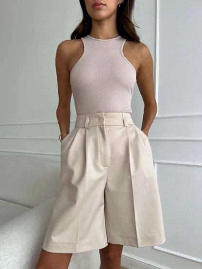 Straight-leg Pants 2026 Summer Shorts Temperament Casual Versatile Loose and Thin Five-point Suit Shorts