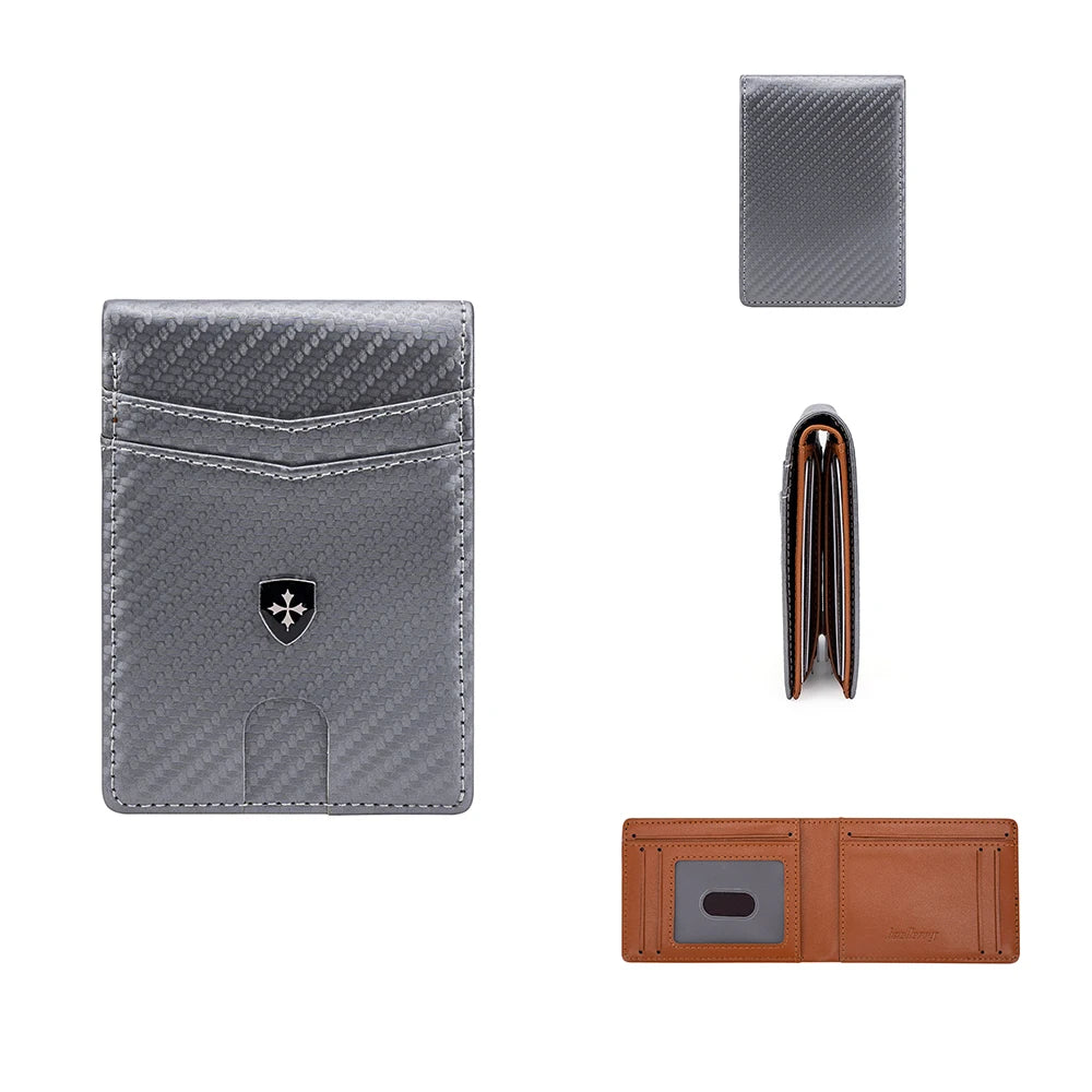 Slim Wallet for Men-Leather Money Clip Mens Wallets-RFID Blocking Front Pocket Bifold Credit Card Holder