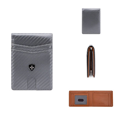Slim Wallet for Men-Leather Money Clip Mens Wallets-RFID Blocking Front Pocket Bifold Credit Card Holder