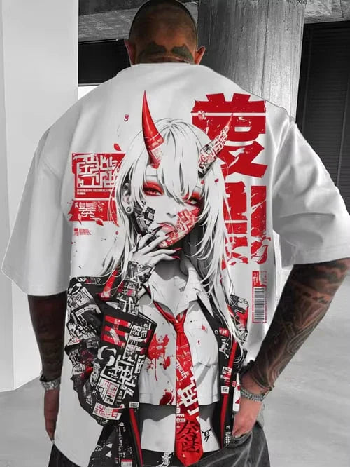 Japanese Anime Style Girl 3D Print T-Shirt Men Women Fashion Plus Size Casual Short Sleeve Tops Tees Manga Sexy T Shirts Homme