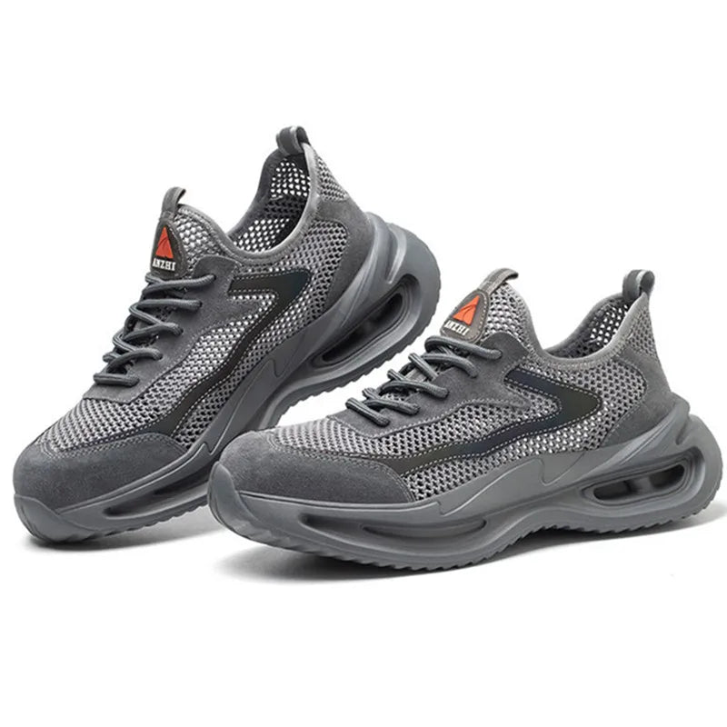 summer breathable work shoes with iron toe anti puncture security shoes work sneakers for men anti-slip Lightweight safety shoes