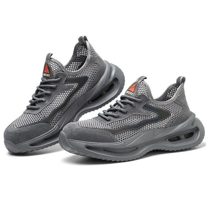summer breathable work shoes with iron toe anti puncture security shoes work sneakers for men anti-slip Lightweight safety shoes