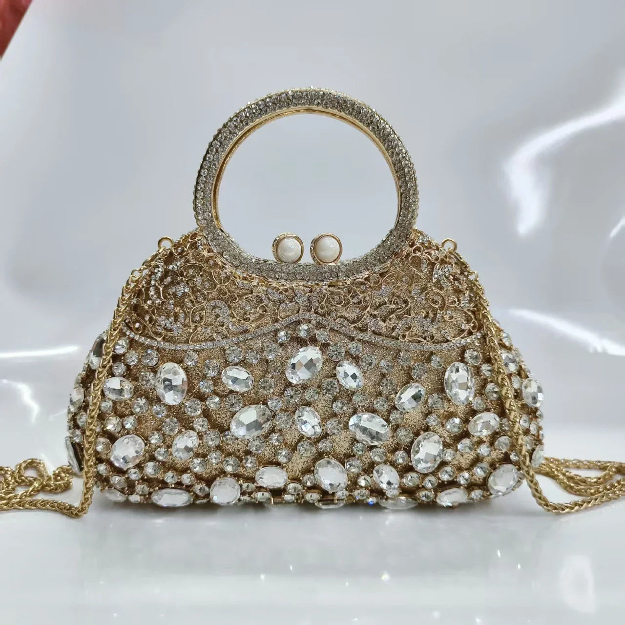 New Rhinestone Clutch Purse Women Elegant Wedding Party Bride Bag Prom Evening Handbag Sparkly Crystal Diamond Birthday Gift