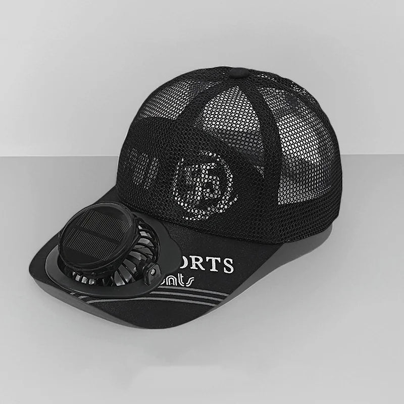 Solar Powered Charge Fan Baseball Cap Adults Summer Outdoor Camping Fishing Sun Shading  Duck Tongue Mesh Cap Father's Day Gifts