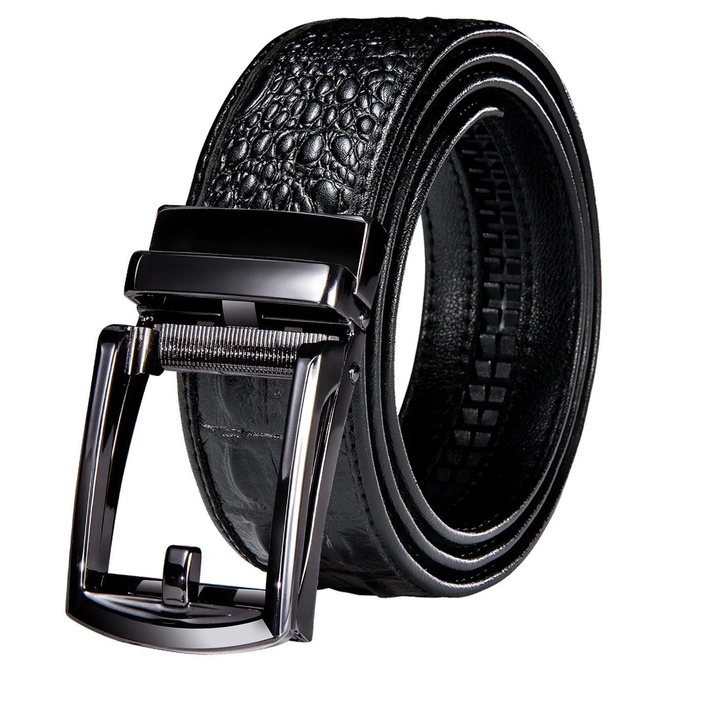 Crocodile Designer Luxury Genuine Leather Belts for Men Casual Jeans Belt Strap Gold Automatic Buckle Black Belt PD-2036