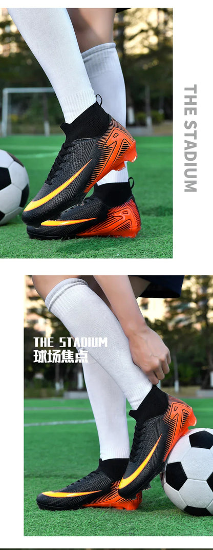 Men Football Boots Professional Soccer Cleats Non Slip Resistant Training Shoes Outdoor Match Sneakers Adult Teenagers Athlete