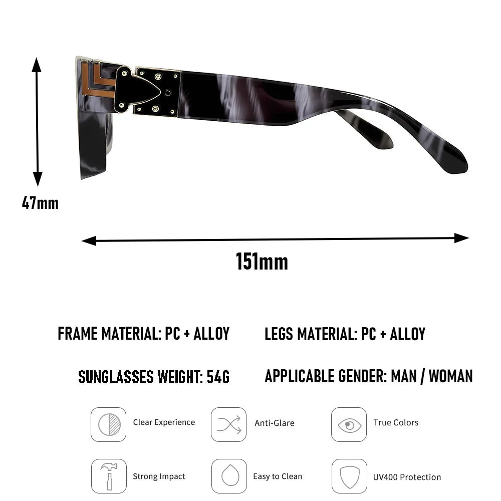 Brand Design Square Sunglass Men Vintage Retro Millionaire Sunglasses Women Thick Frame Fashion Glasses Dropshipping Gafas De So