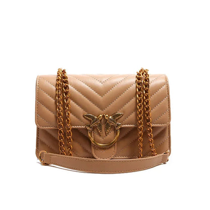 Women Embroidered Small Square Bag Chain Swallow Bag High End Versatile Shoulder Crossbody Bag Fashion Daily Ladies Handbag