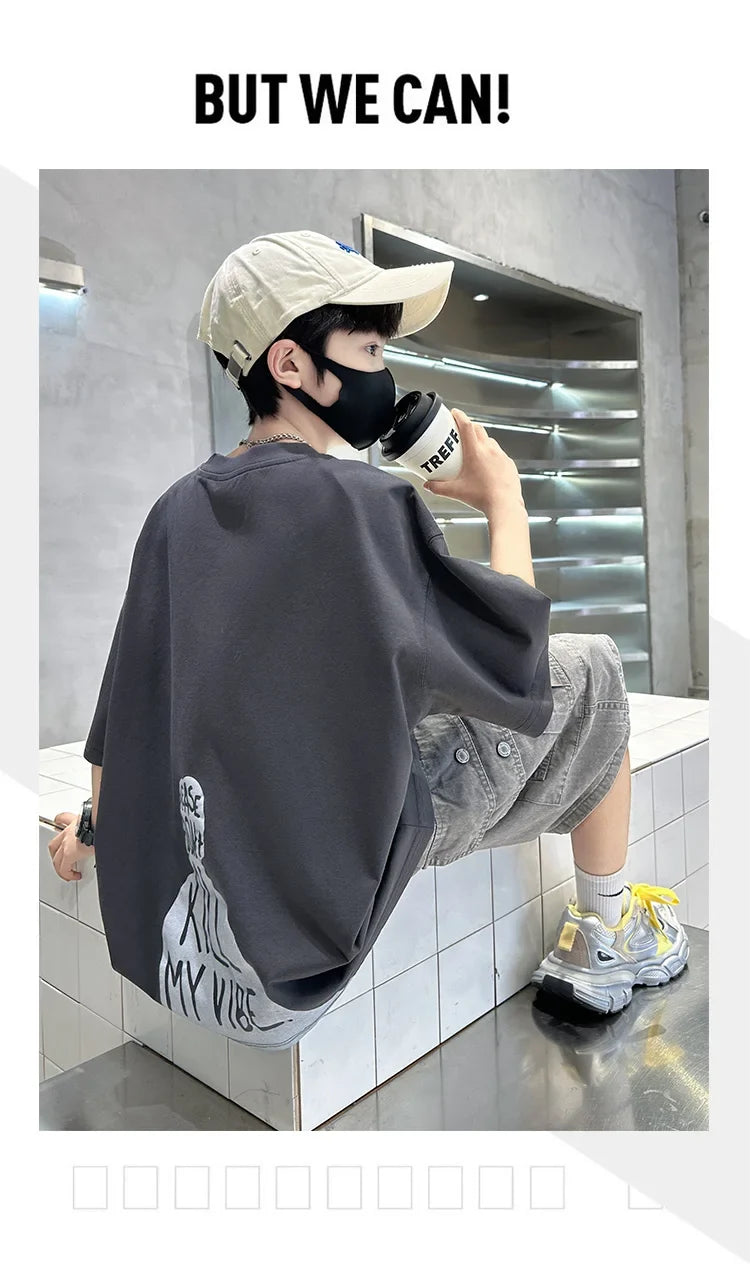 Fashion Kids Designer Summer Clothing Set for Tween Boy High Street Outfits Children New Arrival 2 Pieces Tracksuit Clothes Suit