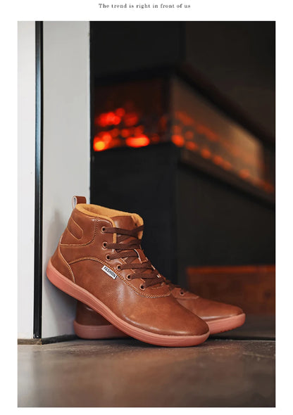 New Winter Booties Outdoor Waterproof Barefoot Boots For Men Ankle Boots Plush Warm Snow Shoes Non-slip Casual Sneakers Big Size