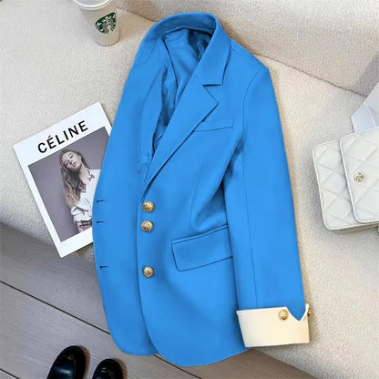2025 Fashion Ladies Blazer Women Coat Spring Autumn Green Black Khaki Long Sleeve Female Business Work Wear  Formal Jacket