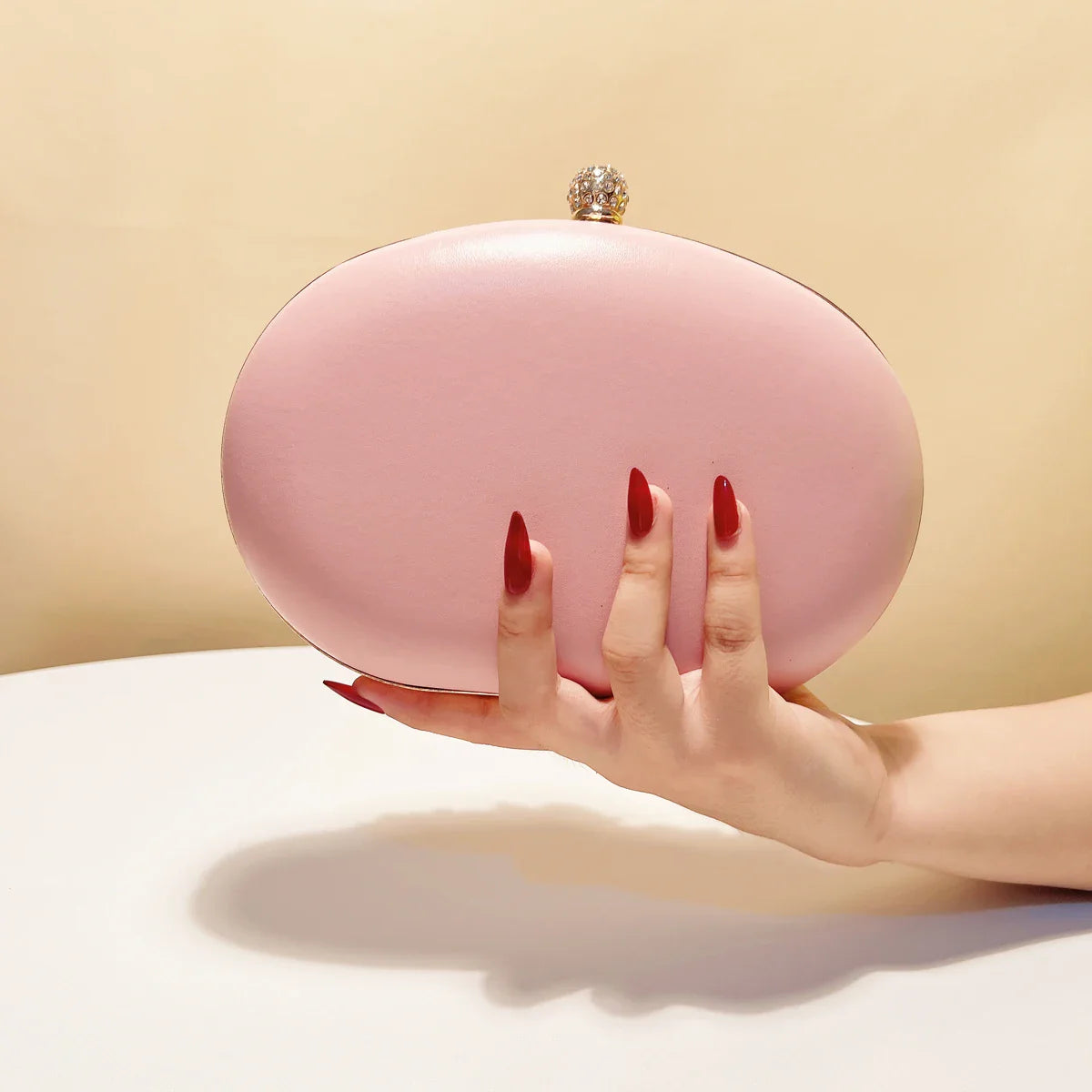 Flower Evening Bags Pink Color Women Small Clutch Purse With Chain Shoulder Flap Design Diamonds Beading Box