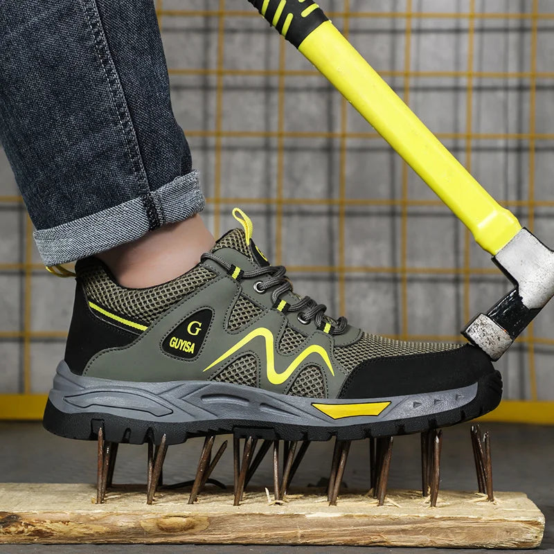 2022 Latest Summer Safety Work Shoes For Men Breathable Indestructible Steel Toe Boots Male Footwear Anti-smash Hiking Shoes