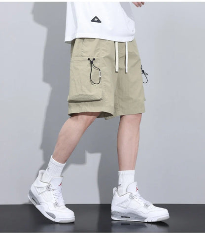 2024 Summer Thin Shorts for Men Cargo Pants Side Pockets Baggy Joggers Bermuda Knee Basketball Short Pant Male M-4XL