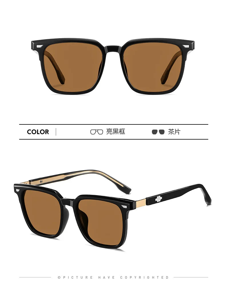 Square Retro Polarised Sunglasses Men Women Designer Brand Travel UV400 High Quatity Outdoor Sun Glasses Eyeglasses