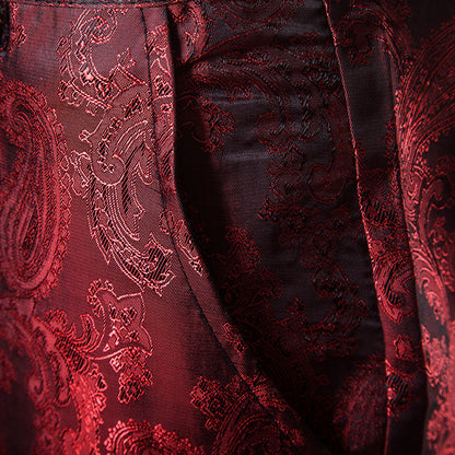 Spring Thin Men's Purple Floral Suit Pants, Wedding Party Dresses Pant, Fashion Casual Trousers, Red Black Pantalones Hombre
