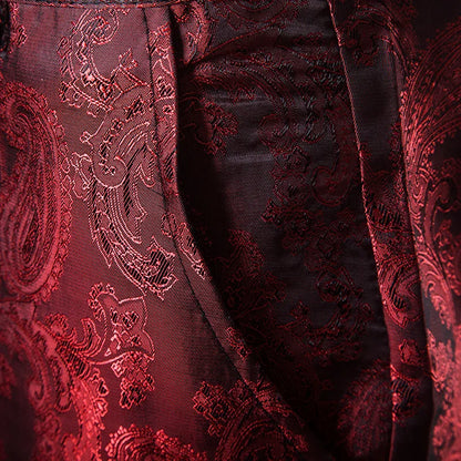 Spring Thin Men's Purple Floral Suit Pants, Wedding Party Dresses Pant, Fashion Casual Trousers, Red Black Pantalones Hombre