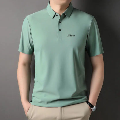 Men's Golf Outdoor Casual Polo Shirt T-Shirt Summer High-End Brand Cool and Breathable Fitness Sports Short Sleeve Top