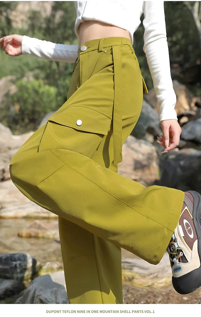Outdoor Hiking Pants Woman 3 In 1 Removable Fleece Waterproof Camping Trousers Winter Large Pocket Windproof Cycling Travel Pant