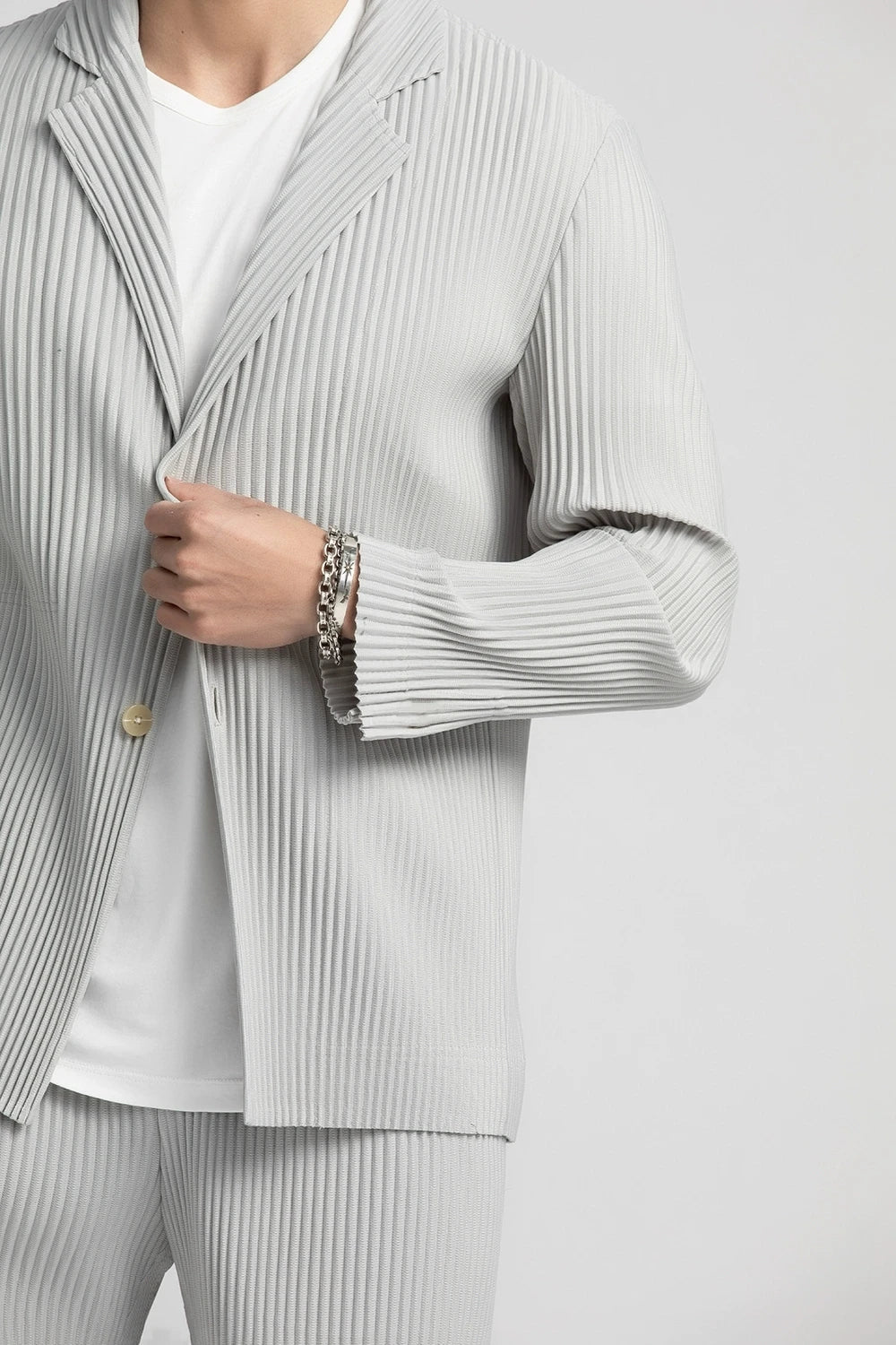 Pleated Blazer Black Suits For Men High Quality Casual Japanese Style Blazers Stretch Fabric Slim Fit Coat
