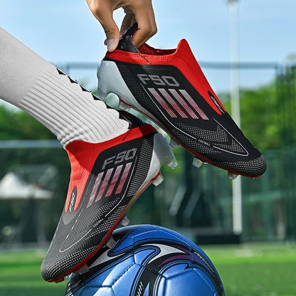New Men Football Boots Outdoor Sport Training Soccer Shoes Match Boys Adult Cleats Breathable Non Slip Long Spikes Comfortable