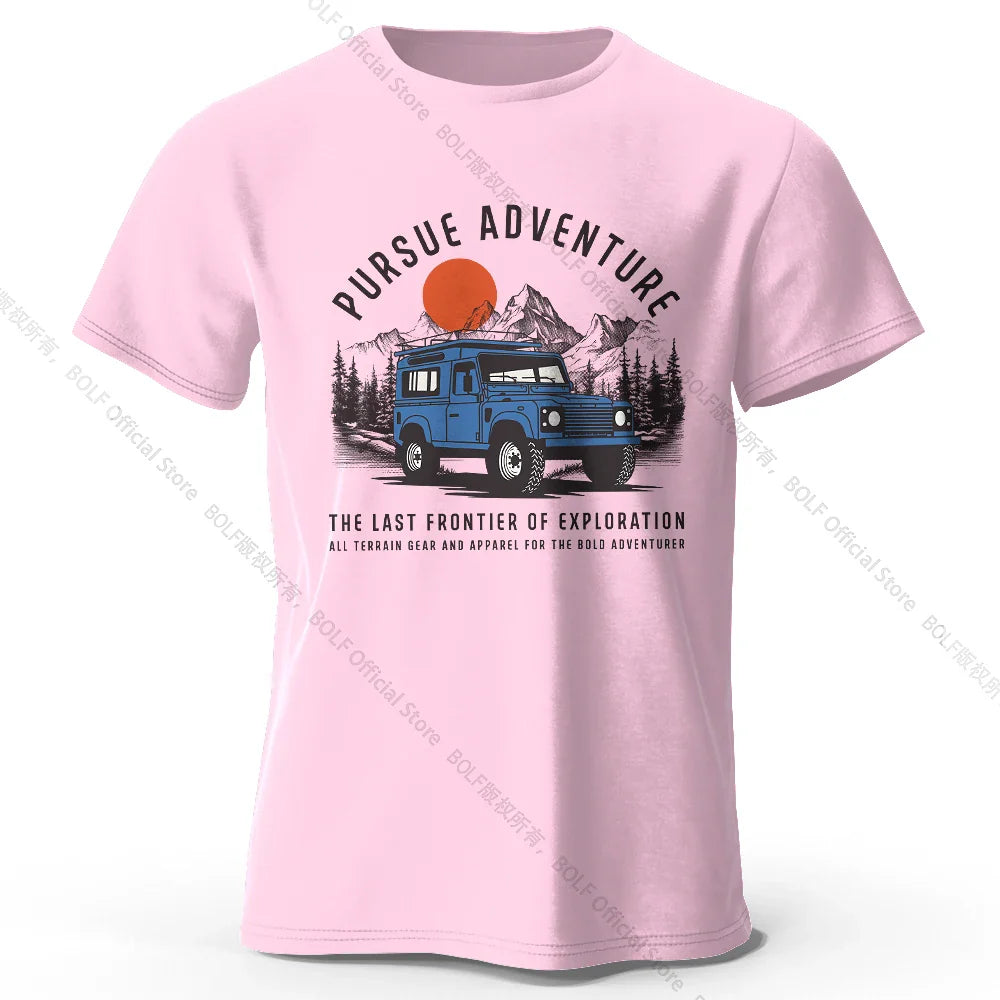Wilderness Explorer Vintage Medal Printed Unisex Men Women T-Shirt Tees Tops 100% Cotton Topographic Graphic Bushcraft Wear