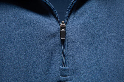 New Men Solid Color Zipper Soft Shell Sweatshirt Long Sleeve Breathable Warm Pullover Casual Streetwear Jacket‌