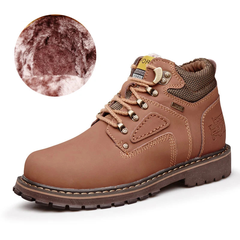 Natural Cow Leather Men’s Women Boots Handmade Retro Winter Autumn Shoes Ankle Snow Boots for Men Top Quality Shoes Dropshipping
