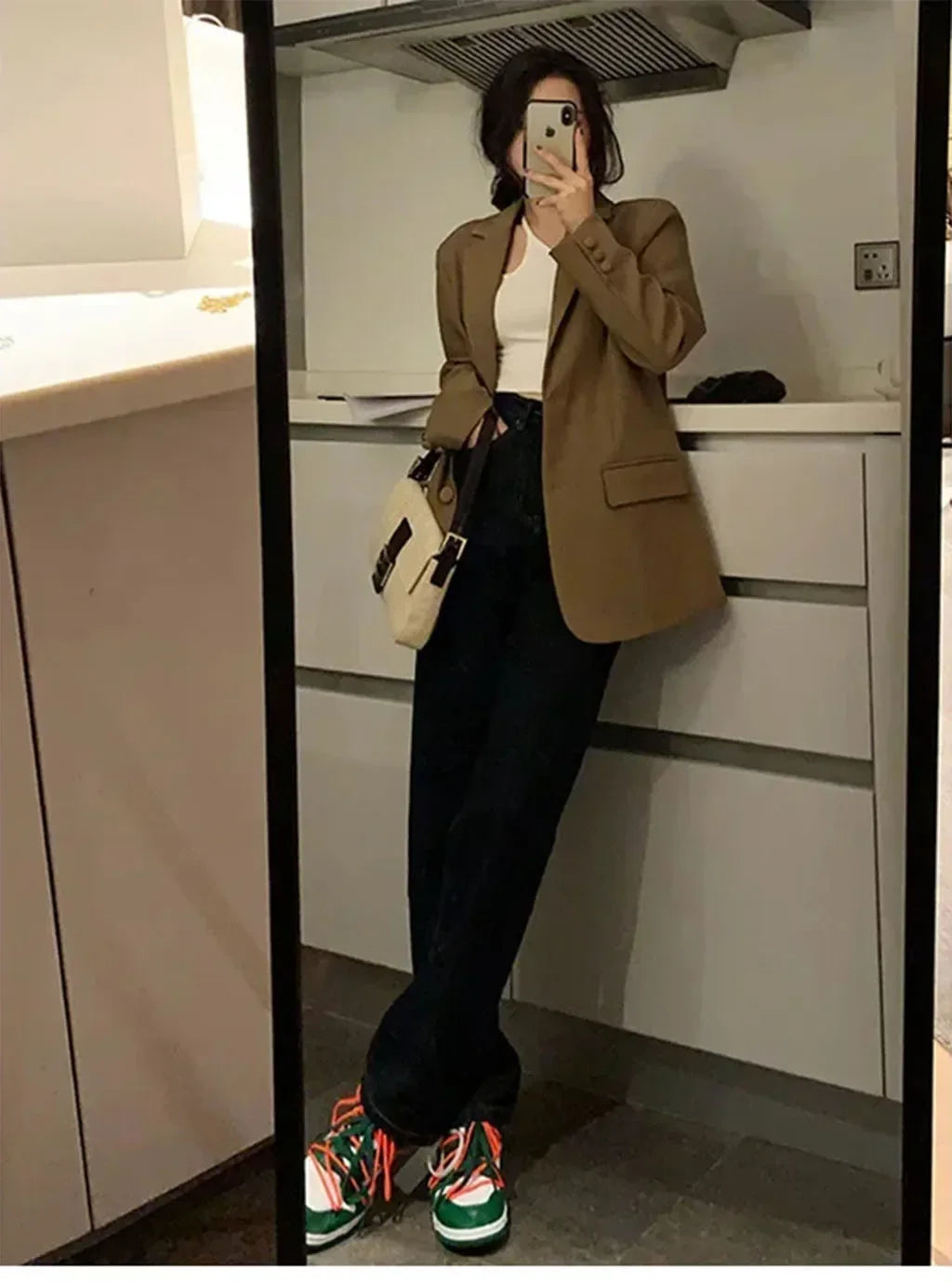 Chic Black Oversized Blazer for Women, Casual Office Lady Suit Jacket, Y2K Fashion Business Blazer, Spring Autumn Streetwear Out