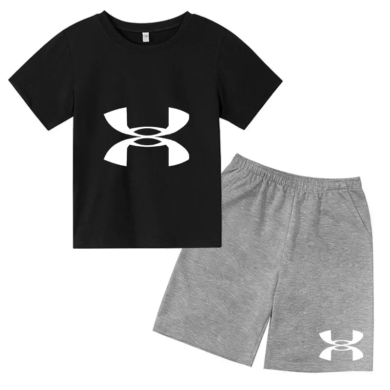 2-13Y Kids Spring & Autumn Casual Cartoon & Letter Print 2-Piece Set Hoodie & Jogging Pants Tracksuit Outfits for Boys & Girls