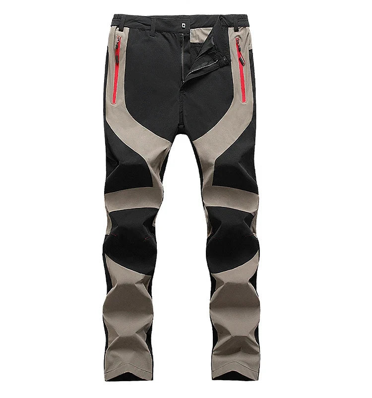 Outdoor Quick Drying Pants For Men Sports Breathable Spring Hiking Pants Elastic Casual Camping Fishing Trousers Splicing Colors