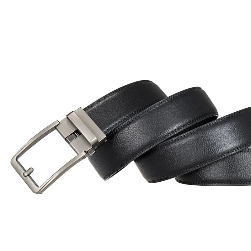 Men's Leather Belts Fashion Automatic Buckle Cowskin Male Belts Luxury Designer Black Brown 3.5cm