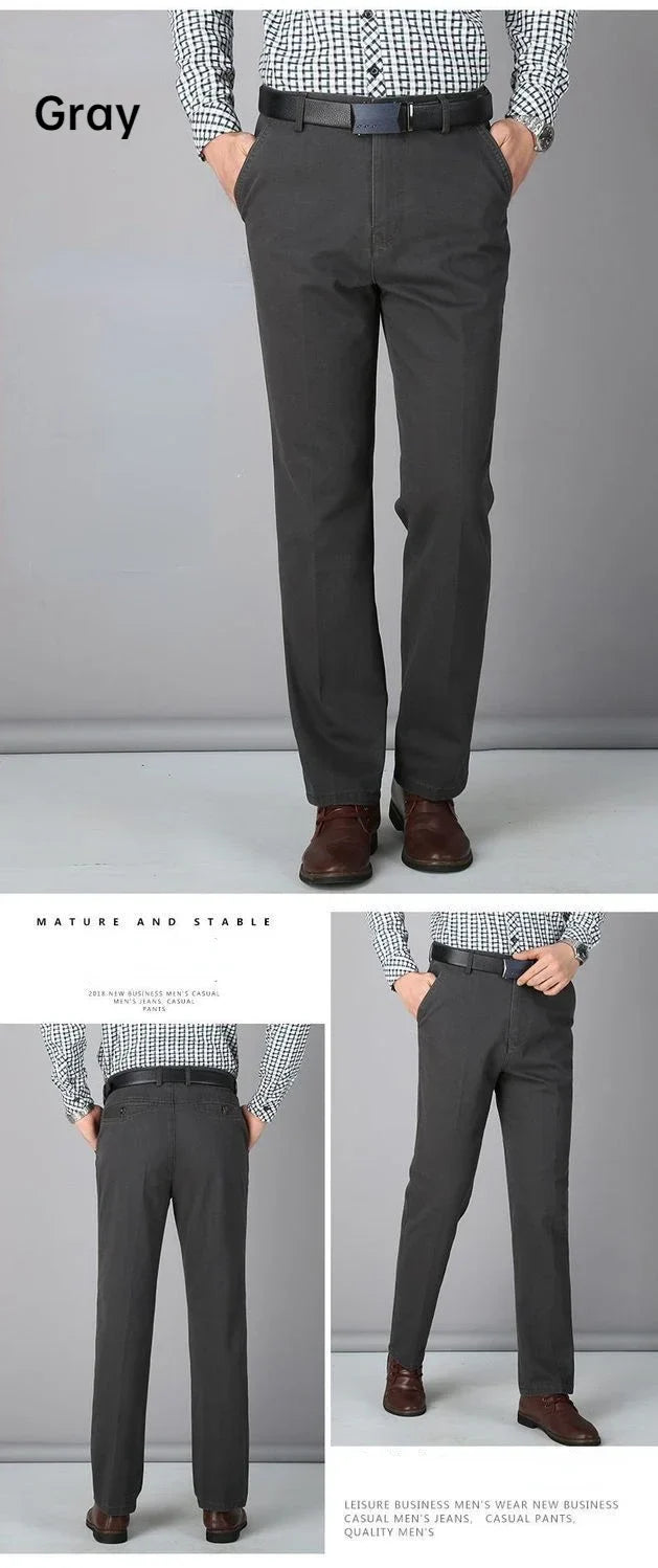 100% Cotton Summer Thin Suit Pants Mens Casual Autumn Thick Classic Business Fashion Stretch Trousers Male Brand Clothes KOACUS