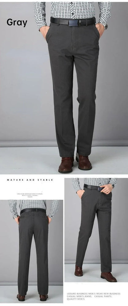 100% Cotton Summer Thin Suit Pants Mens Casual Autumn Thick Classic Business Fashion Stretch Trousers Male Brand Clothes KOACUS