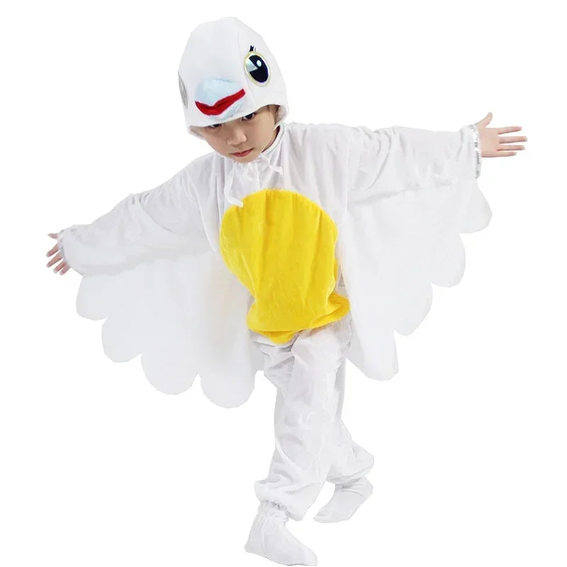 Kids Adults  Animal Bird Oriole Parrot Swallow Eagle Woodpecker Cosplay  Fancy Dress Jumpsuit Costume Gifts Set Halloween