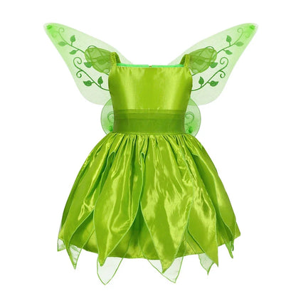 Girls Flower Fairy Dress Up Kids Princess Dress With Wings Halloween Princess Costume Elves Party Tinkerbell Tinker Bell Dress