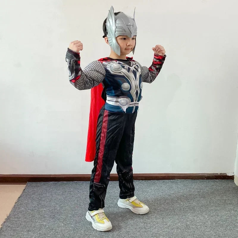 Thor Muscle Anime Smile Hero Cosplay Costume, Combinaison, Marteau Everak, Ensemble Complet, Costumes d'Halloween et de Carnaval