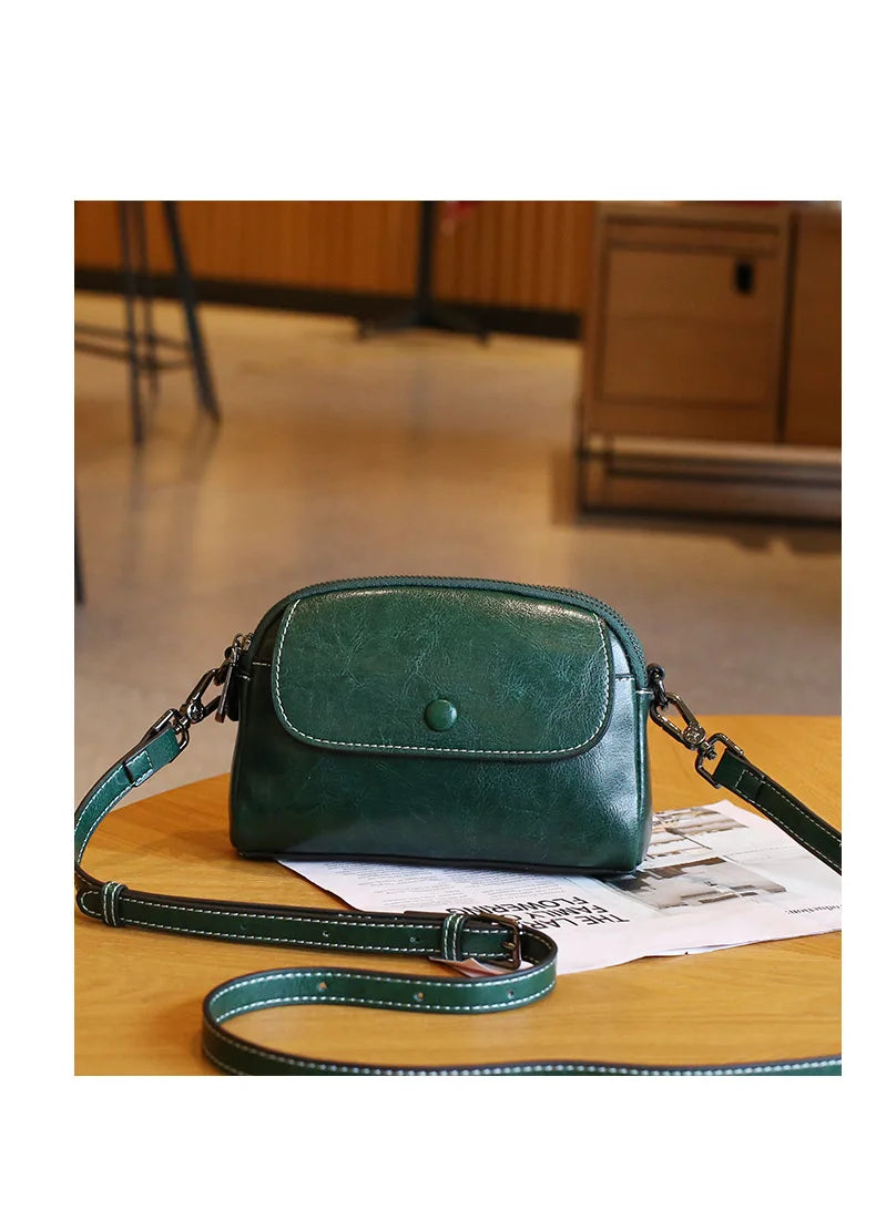 mini small genuine leather vintage bag Crossbody Bag luxury mobile phone shoulder bag  women mobile bag for women