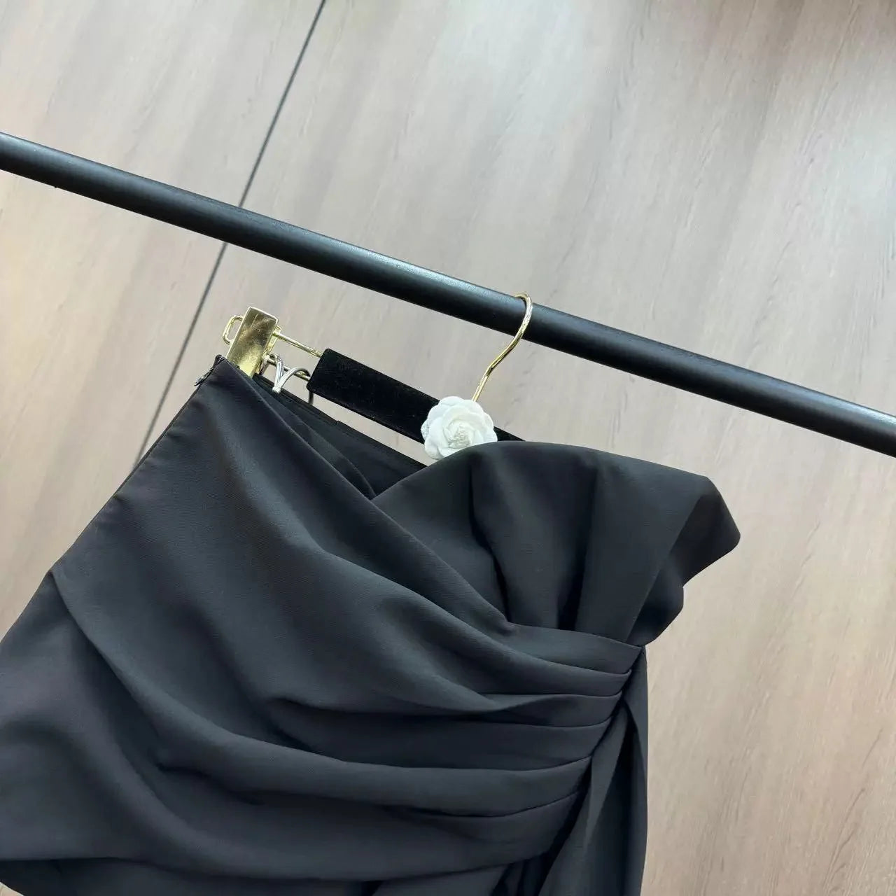 2026 Spring and Summer Design Sense Niche French Temperament Pleated Bow Streamer Hip Skirt for Women Ladies