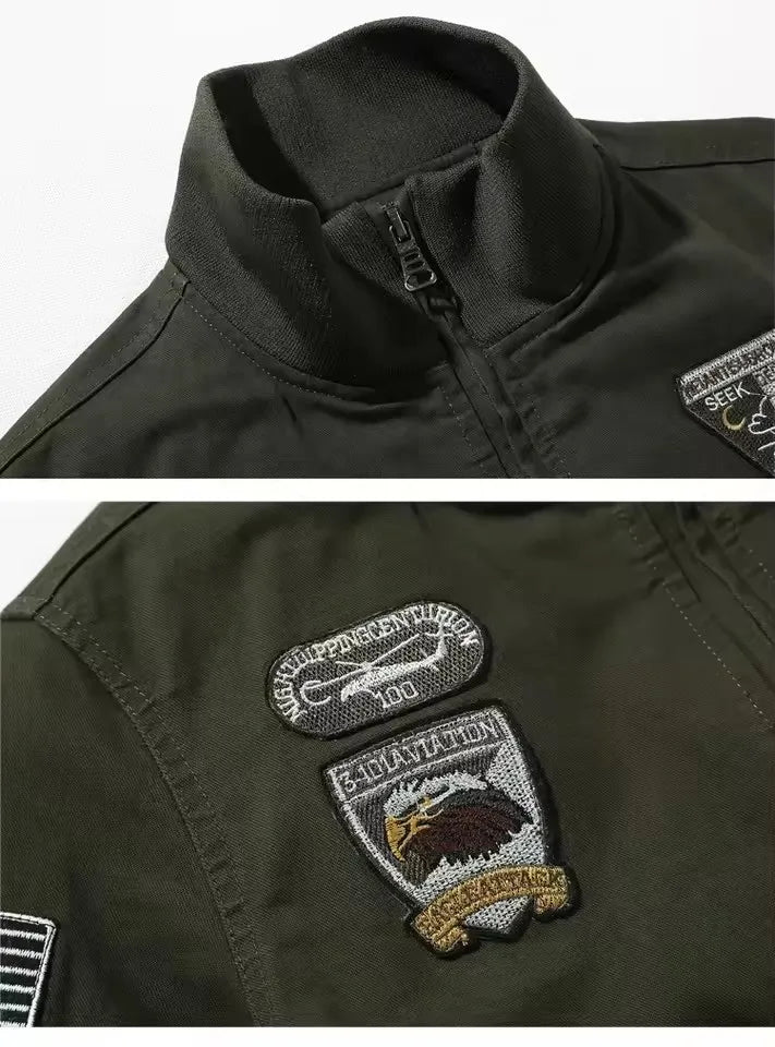 Men's Tactical Motorcycle Riding Jacket Military SWAT Combat Army Pilot Windbreaker Autumn Multi-Pocket Cargo Coat Outdoor Biker