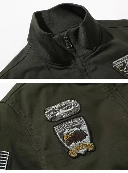 Men's Tactical Motorcycle Riding Jacket Military SWAT Combat Army Pilot Windbreaker Autumn Multi-Pocket Cargo Coat Outdoor Biker